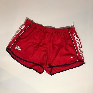 Ole Miss Red Nike dri-fit shorts